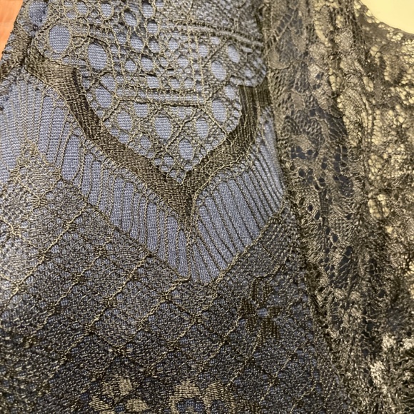 Solitaire Navy Dress with Black Lace Medium style 12-2011 - Picture 10 of 11